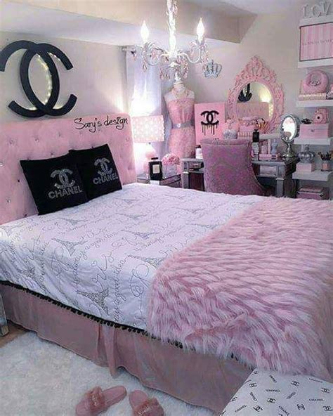 chanel inspired bedroom|girly Chanel bedroom decor.